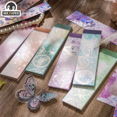 Mr.Paper 6 Styles 20Pcs/Book Vintage Laser Planet Sticker Art Aesthetic Butterfly Hand Account Decoration Stationery Sticker
