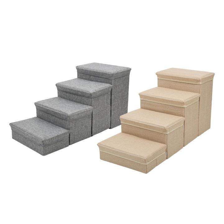 Pet Dog Stairs Ladder Climbing 4 Steps Dog Ramp For High Bed Foldable