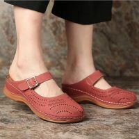 Wedges Sandal Women Comfortable Hollow Round Sandals รองเท้าแตะลำลองด้านล่างนุ่ม