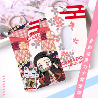 Anime Demon Slayer Kamado Tanjirou Kamado Nezuko ABS Student ID Bus Bank Card Holder Keychain Toys Card Case Cover Box Pendant