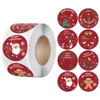 50-500Pcs Christmas Theme Seal Labels Stickers Merry Christmas Stickers For DIY Gift Baking Package Envelope Stationery Decor Stickers Labels