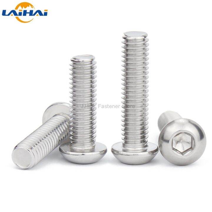 5-10-50-m1-6-m2-m2-5-m3-m4-m5-m6-m8-304-stainless-steel-black-grade-10-9-iso7380-hexagon-hex-socket-head-button-allen-bolt-screw-nails-screws-fasten