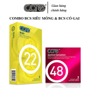 Bộ 2 hộp bao cao su siêu mỏng CARE 22 hộp 6 và bcs gai CARE 48 hộp 3 tăng