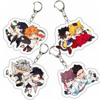 Japan Anime Haikyu Keychain Volleyball Boy Cartoon Cosplay Figures Key Chain Ring Metal Holder Jewelry Accessories Fans Gift