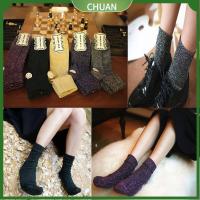 CHUAN One size Fashion Winter Warmer Stockings Flanging Socks Non-slip Cotton