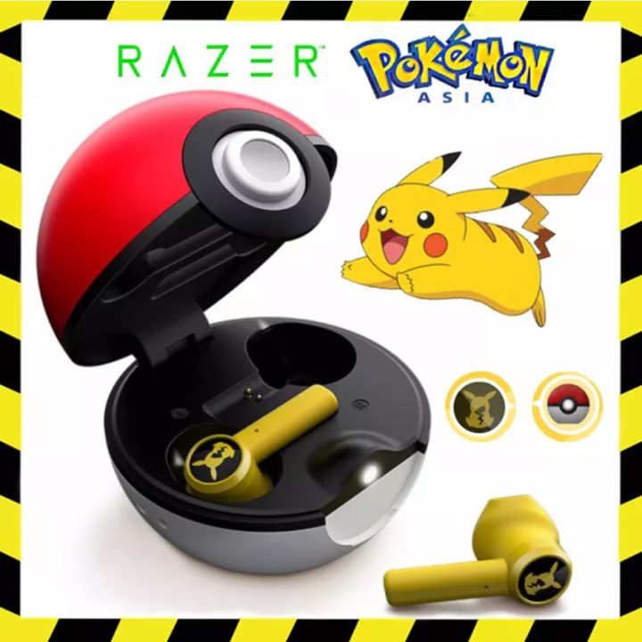 แท้100-หูฟัง-razer-หูฟังไร้สาย-pokemon-pikachu-hammerhead-true-wireless-หูฟังเล่นเกม-หูฟังเล่นเกมส์-bluetooth-earphone