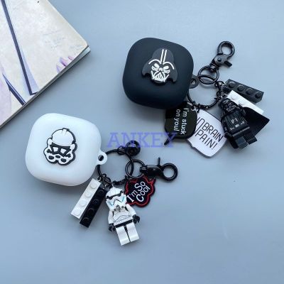 Suitable for Samsung Galaxy Buds 2 / Pro / Live / Buds2 Pro Earphone Silicone Case Cartoon Star Wars Earbuds Waterproof Shockproof Soft Protective Headphone Cover Headset Skin with Pendant