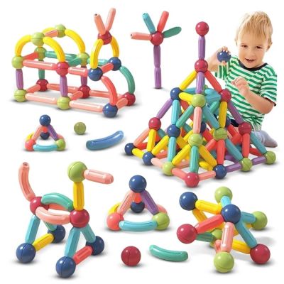 364264ชิ้นเมจิกแม่เหล็กอาคารบล็อกของเล่นแม่เหล็กชุดแม่เหล็กบอล S Ticks ก้านเกม Montessori ของเล่นเพื่อการศึกษาสำหรับเด็ก