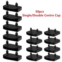 50PCS Sofa Bed Slat End Caps Holders Plastic Black Single/Double Centre Cap Replacements for Holding Securing Furniture Frames