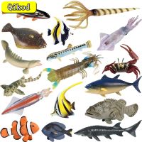 [AhQ ornaments] มหาสมุทร Sea Life Figurines Pipi กุ้ง Loach จำลองสัตว์รุ่นการกระทำของเล่นตัวเลขการศึกษาของที่ระลึกคอลเลกชันสำหรับเด็ก