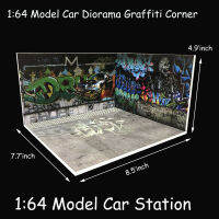 Diorama 164 Model Car Assemble Graffiti Corner Scenery Photo Background Parking Station Display