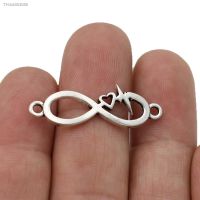 ﹉☏﹉ 10ps Antique Silver Plated Infinity Heart Charm Connectors for Jewelry Making Findings Accessories DIY Craft 33X11mm