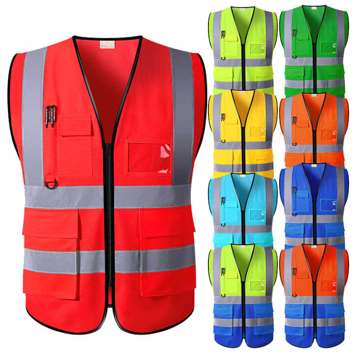 Safety Vest Big Size Men 5XL Construction Safety Vest with Pockets Logo