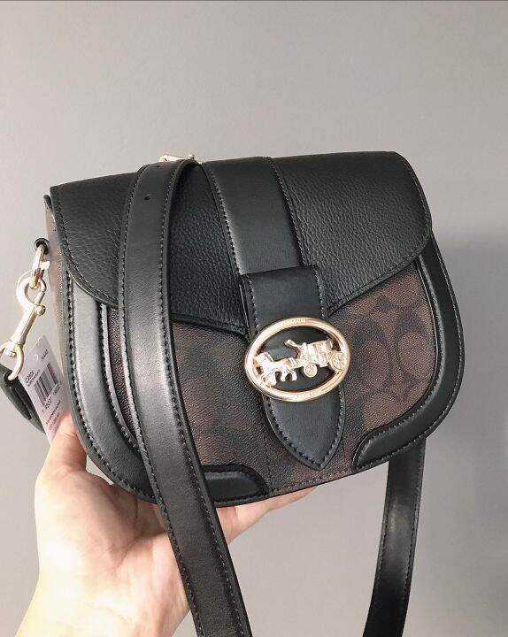 Original C2806 Coach Saddle Bag In Signature Canvas Brown