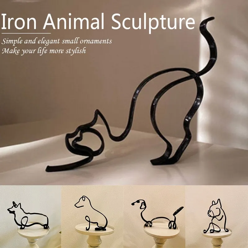 hot】♨ Dropshipping Dog Cat Art Sculpture Decor Home Accessories ...