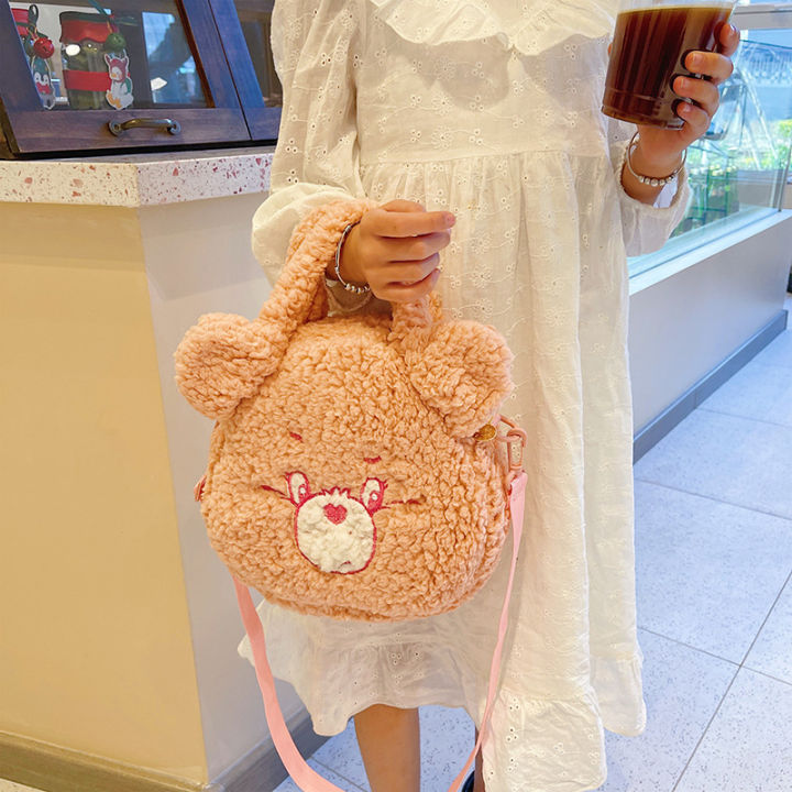 baolongxin-กระเป๋าหมีกำมะหยี่น่ารักสำหรับเด็ก-กระเป๋าลายการ์ตูนสำหรับเด็กผู้ชายและเด็กผู้หญิงกระเป๋าถือสำหรับเด็กสไตล์ต่างชาติกระเป๋าแมสเซ็นเจอร์สะพายไหล่ข้างเดียวพ่อแม่