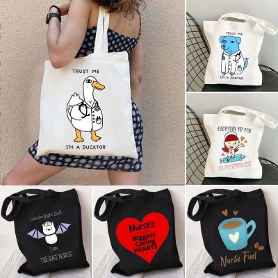 【jw】✈✹☍  Nursing Doctor Medicine Stethoscope Men Shoulder Shopper Canvas Tote Shopping Handbags