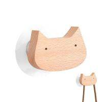 Wood Hooks Animal Shape Punch Free Coat Hooks Multi-purpose Wall Hangers for Clothes Washbasin Key Towel Bag Hat Shower Robe Picture Hangers Hooks