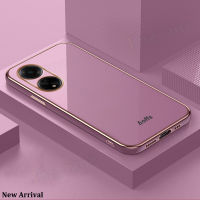 ดีไซน์ใหม่เคสโทรศัพท์สำหรับ OPPO A78 4G NFC ปิดหลังหรูหรากันกระแทกขอบตรง TPU นุ่มกรณีกันชนโลหะชุบสองด้านที่มีการป้องกันเลนส์เต็มรูปแบบฝาครอบด้านหลังสำหรับ OPPO A78 NFC 4G