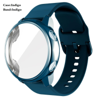 2pack Strap+Case For Samsung Galaxy Watch Active 2 44mm 40mm Full Cover Silicone Smart Watchband Bracelet TPU Bumper Combination