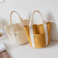 New Hand Bag Canvas Bag Womens Korean Student Lunch Box Lunch Bag Work Out Hand Bag Bucket Small Cloth Bag