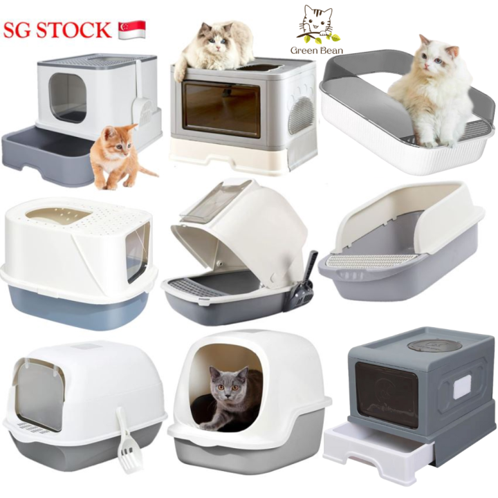 [SG SELLER]Large Cat Litter Box / Semi Enclosed Litter Box / Full