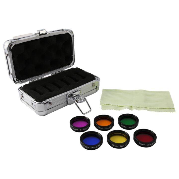1.25inch Color Astro Filters Set (6 Pieces) for Astronomical Telescopes Ocular Lens