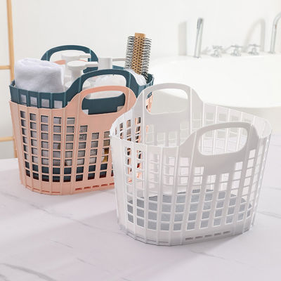 Foldable Shopping Basket Portable Bathroom Shower Basket Handle Shower Organizer