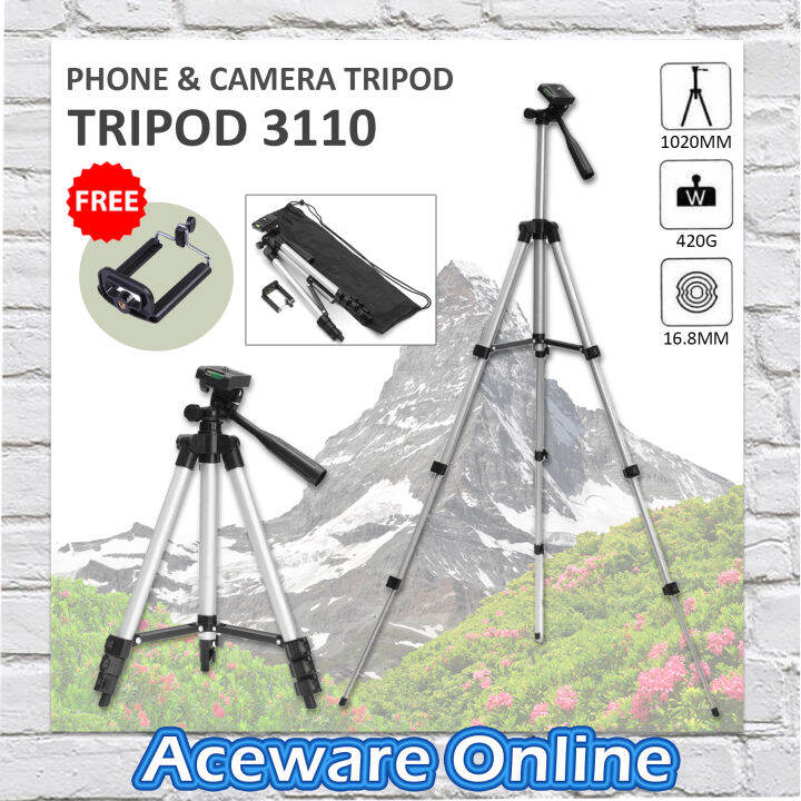 Portable Tripod Lightweight Aluminum Extendable Phone Stand Camera