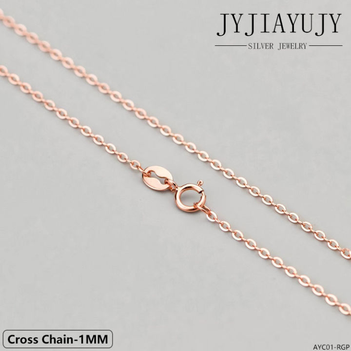 jyjiayujy-100-เงินสเตอร์ลิง-s925สร้อยคอการออกแบบที่แตกต่างกัน-ความยาวทองคำสีกุหลาบเครื่องประดับชุบของขวัญ-ayc01-rgp