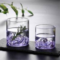 Mountain Whiskey Glass Japan 3D Wine Tumbler Glacier Old Fashioned Whisky Rock Glasses Whiskey-glass Wooden Gift Box Vodka Cup