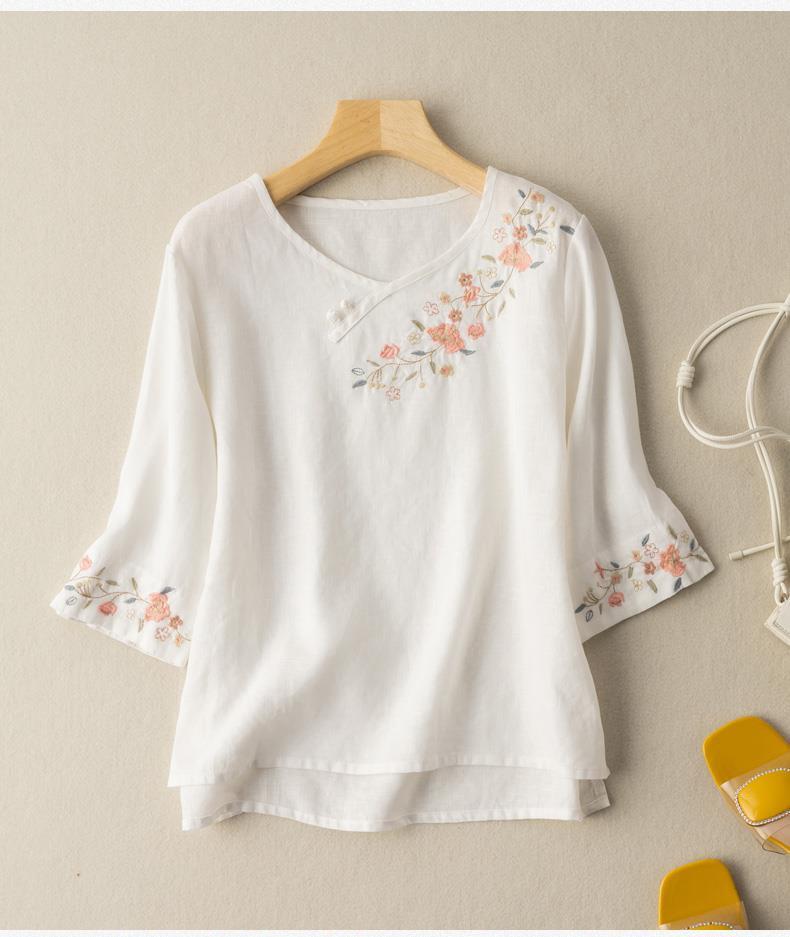 WOMEN FASHION Shirts & T-shirts Embroidery discount 70% Sfera blouse White M 