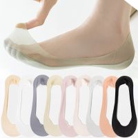 Summer Thin Mesh Breathable Invisible Socks Womens Silicone Anti-slip Ice Silk Solid Shallow Mouth Casual Low Cut Sock Slippers Socks Tights