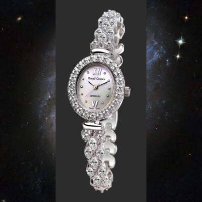 Royal Crown นาฬิกาประดับเพชรสวยงาม สำหรับสุภาพสตรี ของแท้ 100% และกันน้ำ 100% สายเพชร CZ อย่างดี รุ่น 1516B (จะได้รับนาฬิการุ่นและสีตามภาพที่ลงไว้) มีกล่อง มีบัตรับประกัน มีถุงครบเซ็ท