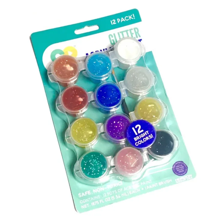 Glitter Acrylic Paint (12 Colors) Lazada PH