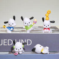 5ชิ้นเซ็ต Mini Sanrio Figuren ตุ๊กตา3ซม. Pochacco Kuromi Melody เค้กตกแต่งเดสก์ท็อปของเล่นรถตกแต่ง