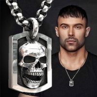 □☁✐ Fashion Men Creative Skull Necklace Skull Statue Pendant Hip Hop Punk Necklaces for Men Gothic Jewelry Party Anniversary Gift