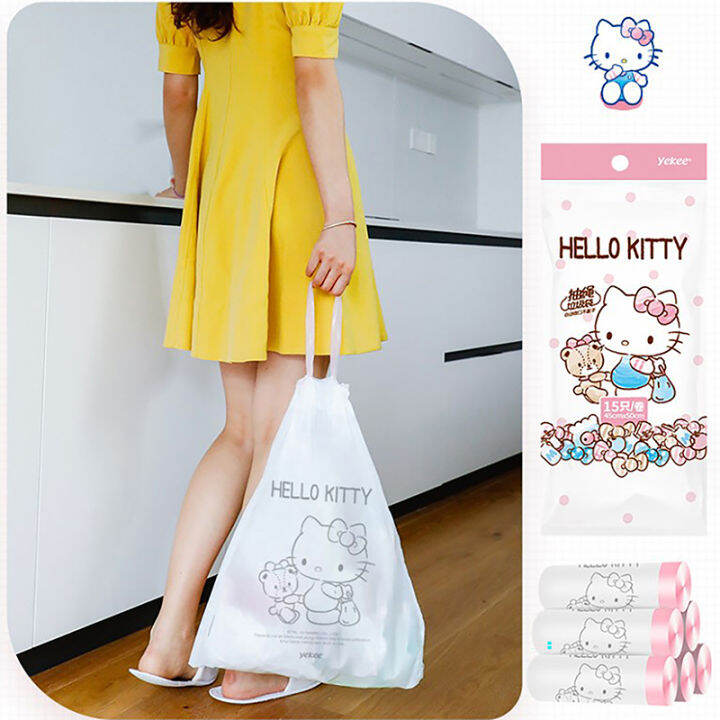 jiang-sanrioed-อนิเมะ-hello-kittys-ถุงขยะน่ารักๆที่บ้านทุกวันครัวร้านอาหารแบบพกพาหนาเก็บเสื้อผ้าถุงพลาสติก