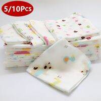 hotx 【cw】 10Pcs Baby Infant 25x25cm Muslin Handkerchiefs Layers