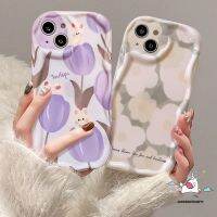 3D เคสสำหรับ Vivo ขอบโค้งงอเป็นลอน Y11 Y36 Y35 Y12s Y17 Y22 Y91 Y30 Y91C Y12 Y20i Y16 Y15s Y33s Y51A Y02 Y20 Y12i Y15น่ารักกระต่ายที่คลุมแบบนิ่ม Y21s