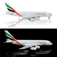 Emirates A380 47cm Airplane Model with LED Light(Touch or Sound Control) Plane for Decoration