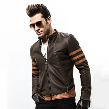 Wolverine XO Brown Biker Faux Leather jacket, X-Men Origins Logan's jacket  (as1, alpha, xx_s, 5x_l, regular, regular, Brown) at Amazon Men's Clothing  store