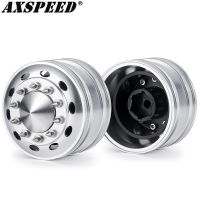 AXSPEED Metal Front Wheel Hub Powered Hex Beadlock Wheel Rims for 1/14 Tamiya Truck Trailer Tractor Cargo Car Upgrade Parts