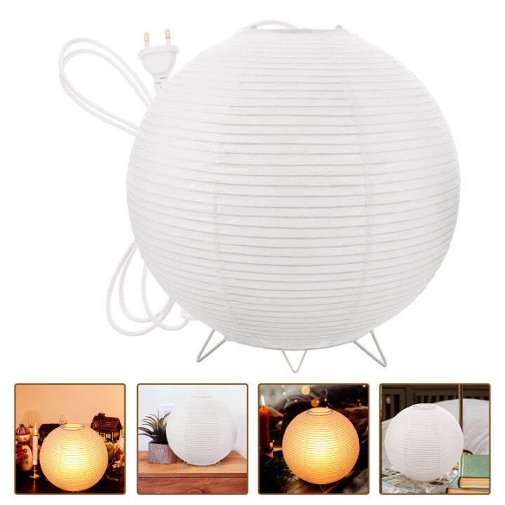 VORCOOL Paper Lantern Desk Lamp Japanese Lanterns Plug in Style Rice