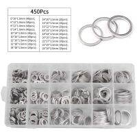 ✐✶ 450 Piece Drain Plug Aluminum Washer Flat Gasket Seal Wear Assortment With Box Kit