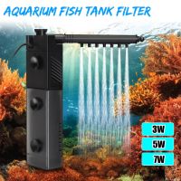 220V 3W/5W/7W Aquarium Fish Tank Filter Aquarium Internal Filter Water Submersible Pump Fish Tank Spray Tool 3-In-1