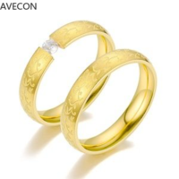 AVECON ใหม่ย้อนยุคไทเทเนียมเหล็กเพทายแหวนแหวนคู่ที่เรียบง่ายเครื่องประดับเกาหลี