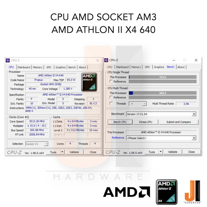 cpu-amd-athlon-ii-x4-640-4-cores-4-threads-3-0-ghz-2-mb-l2-cache-95-watts-tdp-no-fan-socket-am3-สินค้ามือสองสภาพดีมีการรับประกัน