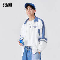 Semir แจ็คเก็ตผู้ชาย2021ฤดูใบไม้ร่วงใหม่สีปิดกั้นลายชุดนักเรียนแจ็คเก็ตเด็กหลวมย้อนยุควิทยาเขตซิปเสื้อ