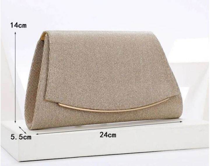 clutch-bags-h20-กระเป๋าราตรี-กระเป๋าออกงาน-กระเป๋าคลัทช์-กระเป๋าถือ-กระเป๋าสะพายสายโซ่-มาใหม่-24x14x5-5cm-ร้านไทยส่งไว